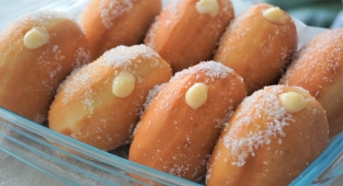 Vanilla Custard Cream Donuts (No Oven) - Donut Nhân Kem Trứng