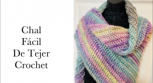 Chal a crochet paso a paso o Pashmina Bufanda tejida a Crochet FÁCIL PARA PRINCIPIANTES